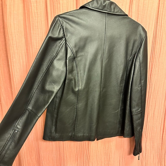 Vintage black leather jacket size large - Picture 3 of 4